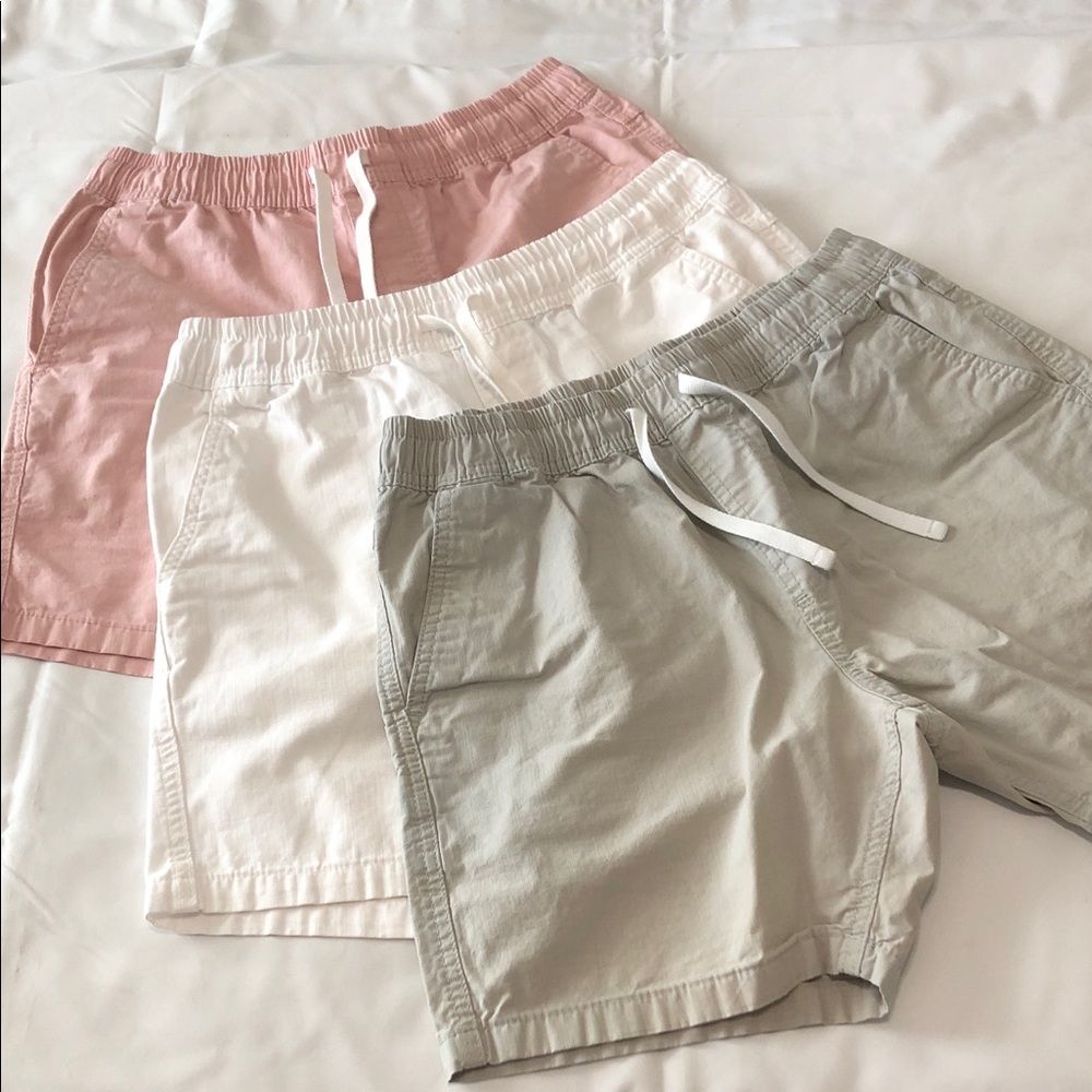 Set of (3) Mens Cotton Casual Shorts - Pink, White, and Gray aka Hoochie-Daddy